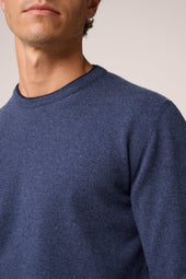 Crew Neck Knit Sweater Cashmere Blue