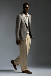 Flamed Wool Cotton Silk and Linen Capri Blazer