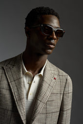 Flamed Wool Cotton Silk and Linen Capri Blazer
