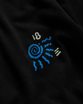 "ROUND THE LAKE" ALY TEE - BLACK 7.75 oz. ALL SEASON COTTON JERSEY
