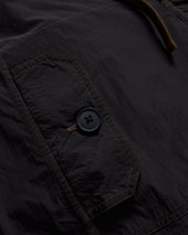 KADEN BALLOON PANT - BLACK BRUSHED NYLON WITH SHROOM STITCHING
