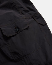 KADEN BALLOON PANT - BLACK BRUSHED NYLON WITH SHROOM STITCHING