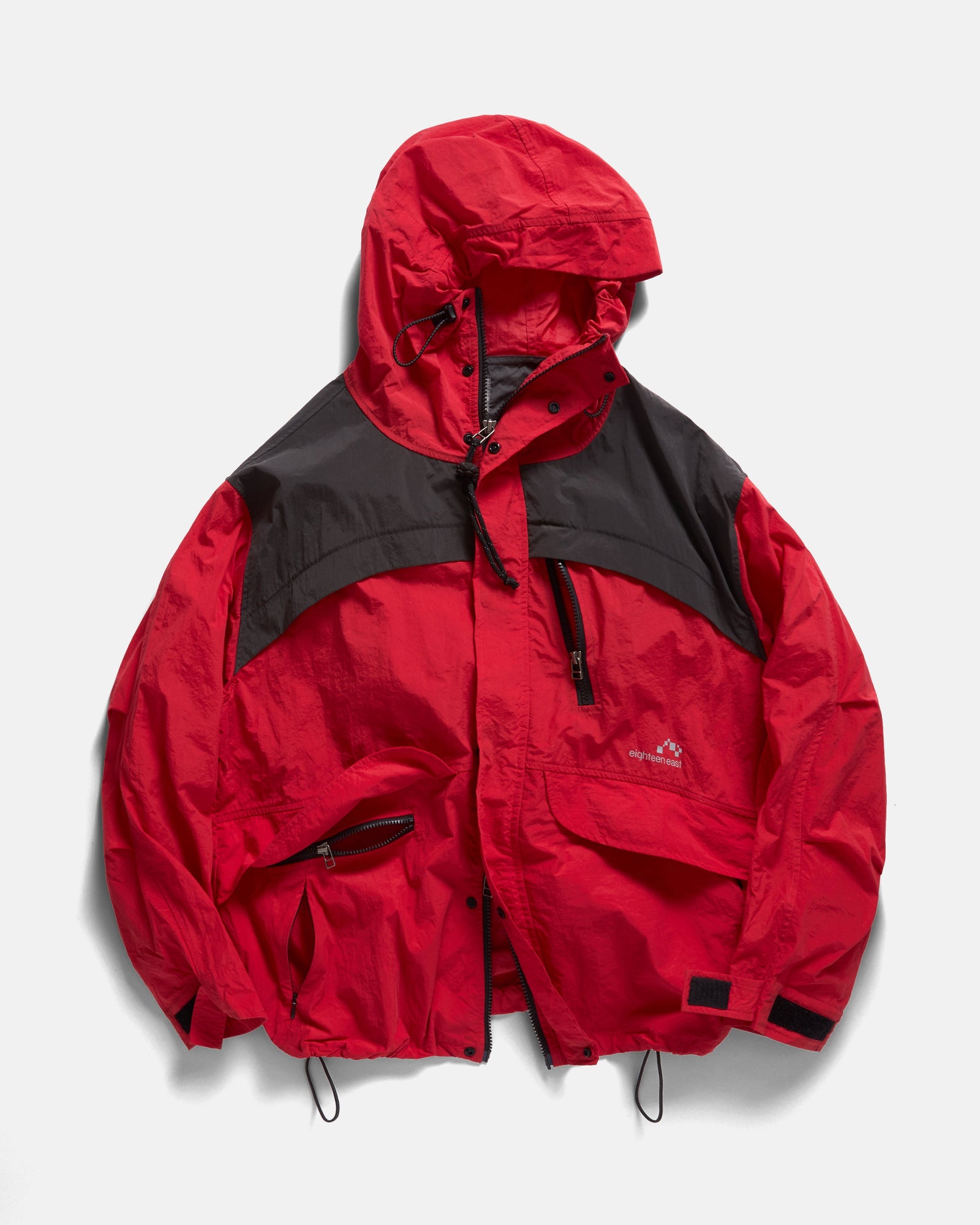Laines Hooded Shell Dan Whit S Red Washed Water Repellent Nylon
