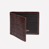 Croco Billfold Wallet With 6 C C