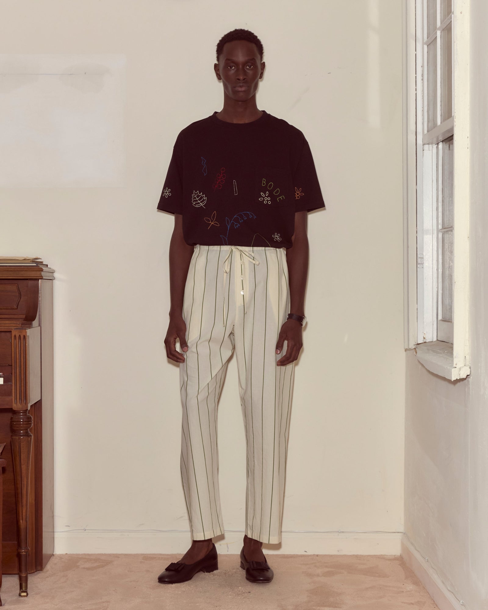 Celery Stripe Pajama Pants
