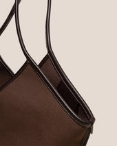Calella Leather Trimmed Organic Cotton Tote Bag