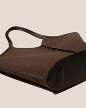 Calella Leather Trimmed Organic Cotton Tote Bag