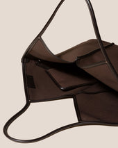 Calella Leather Trimmed Organic Cotton Tote Bag