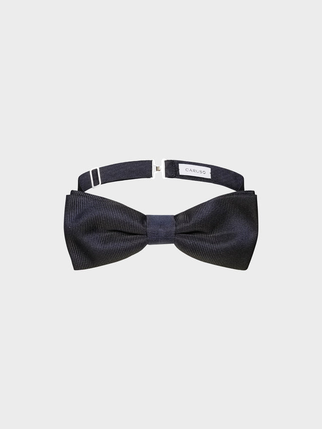 Papillon annodato in seta blu