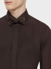 Papillon da annodare in seta marrone