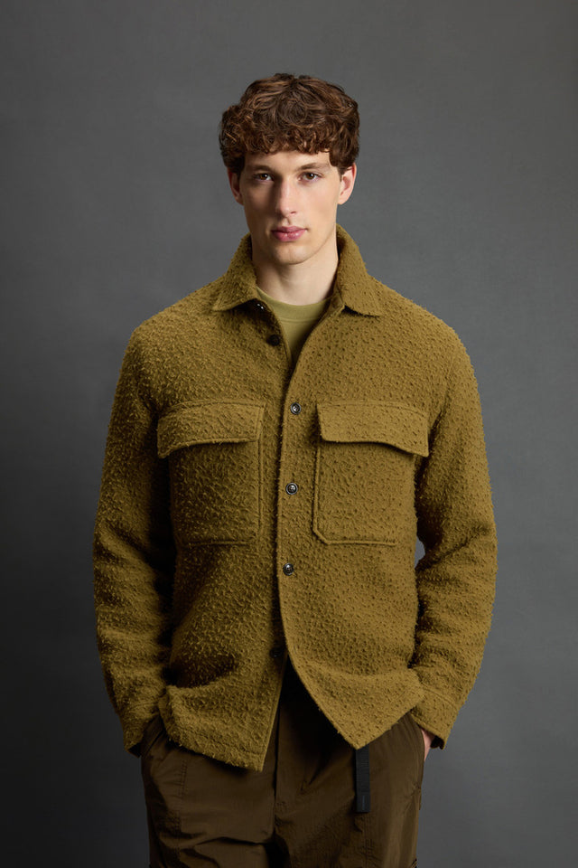 Overshirt in Italian Virgin Wool Blend from Casentino by Todd Snyder - Men - Green