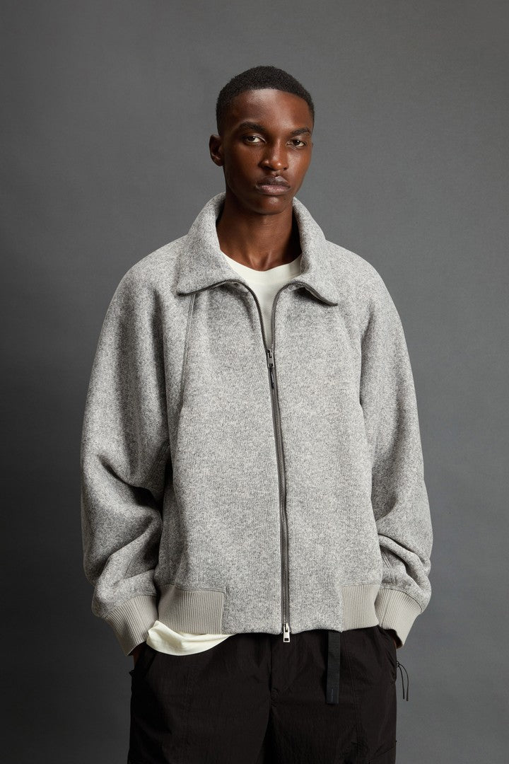 Full Zipper Sweatshirt With Stand Up Collar In Recycled Sherpa By Todd Snyder Men