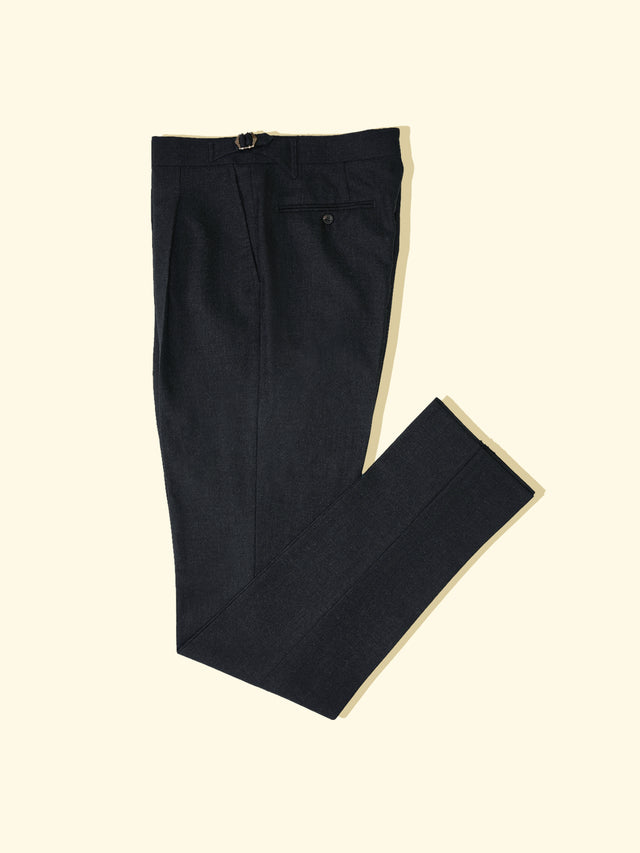 Wool Pleated Trousers - Charcoal — The Anthology