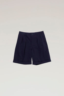 Cavalry Twill Cotton Blend Shorts - Unisex - Blue