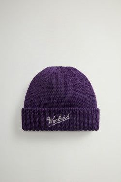 Beanie in Pure Merino Virgin Wool - Unisex - Purple