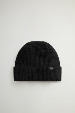 Beanie in Wool Blend - Men - Black