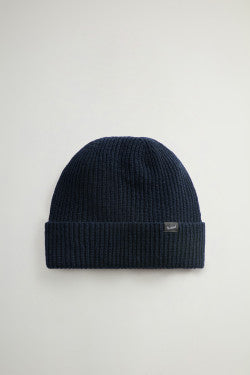 Beanie in Wool Blend - Men - Blue