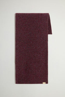 Pure Wool Mouliné Scarf - Men - Burgundy