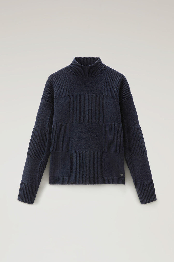 Check Turtleneck Sweater In Wool Blend Men