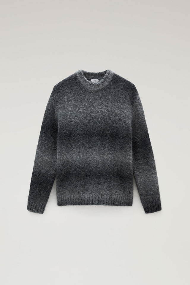 Crewneck Sweater in Alpaca Blend with Dégradé Effect - Men - Gray