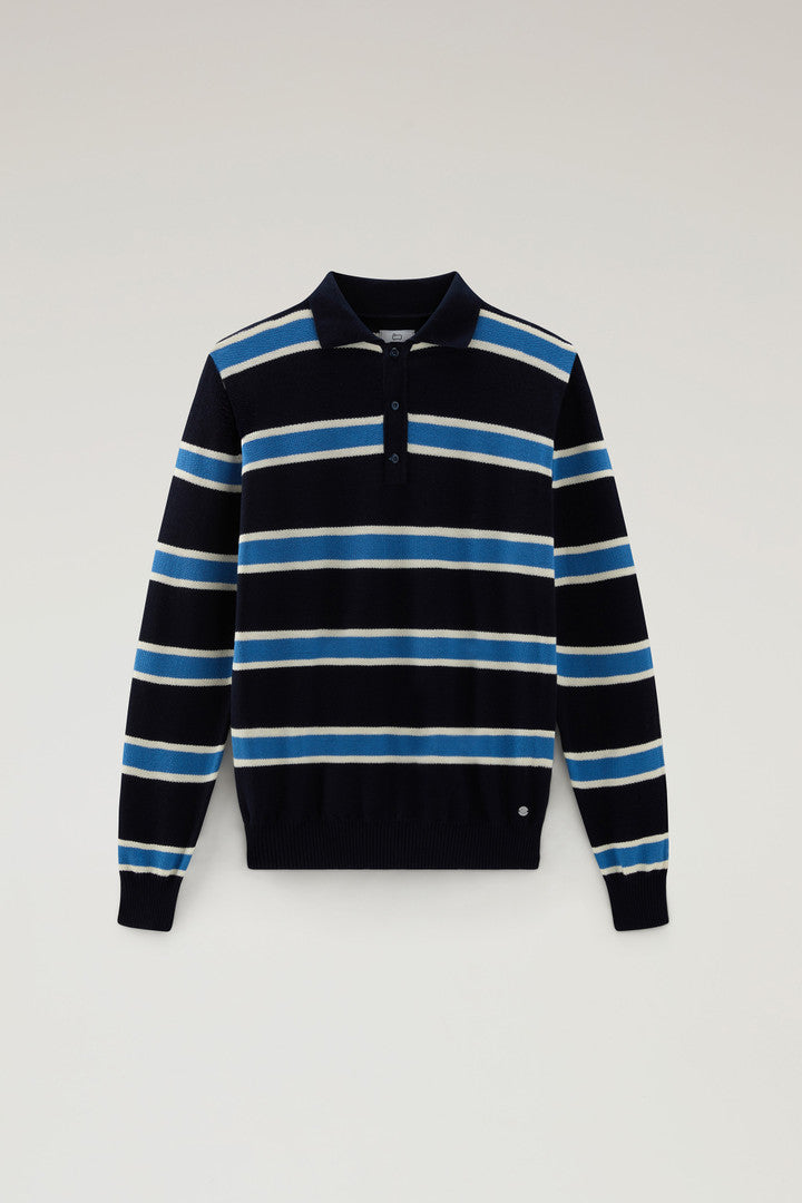 Long Sleeved Knit Polo Men