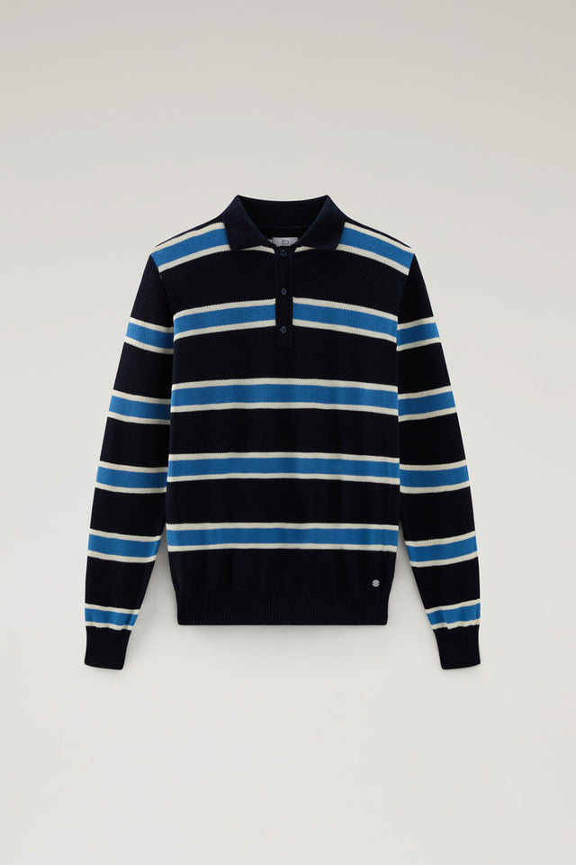 Long-Sleeved Knit Polo - Men - Multicolor