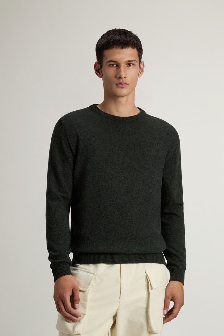 Pure Lambswool Crewneck Sweater - Men - Green