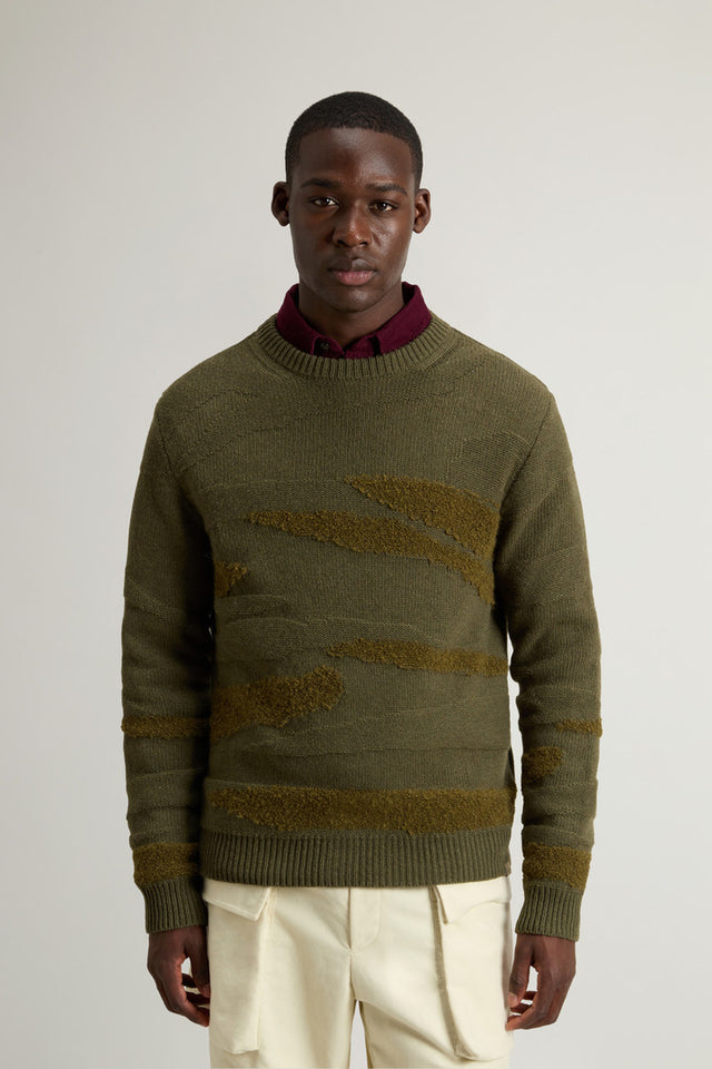 Wool-Blend Crewneck Sweater - Men - Green