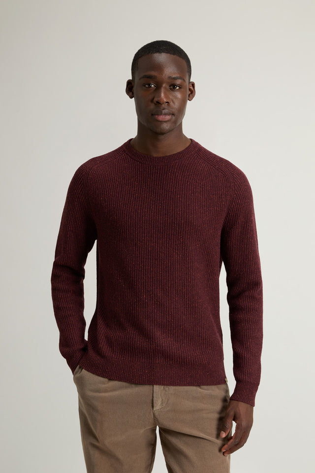 Wool-Blend Crewneck Sweater - Men - Burgundy