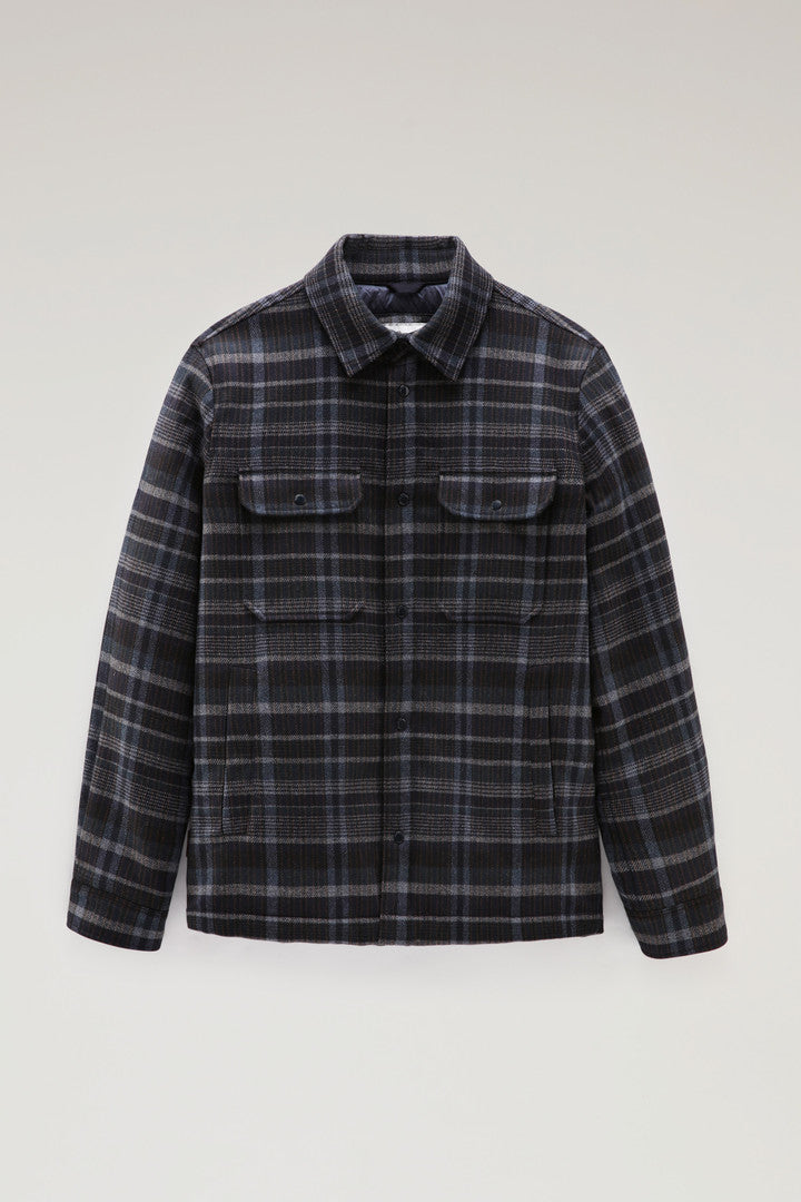 Alaskan Padded Check Overshirt In Recycled Italian Wool Blend Men