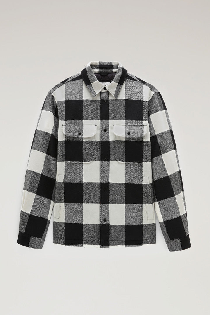 Alaskan Padded Check Overshirt In Recycled Italian Wool Blend Men