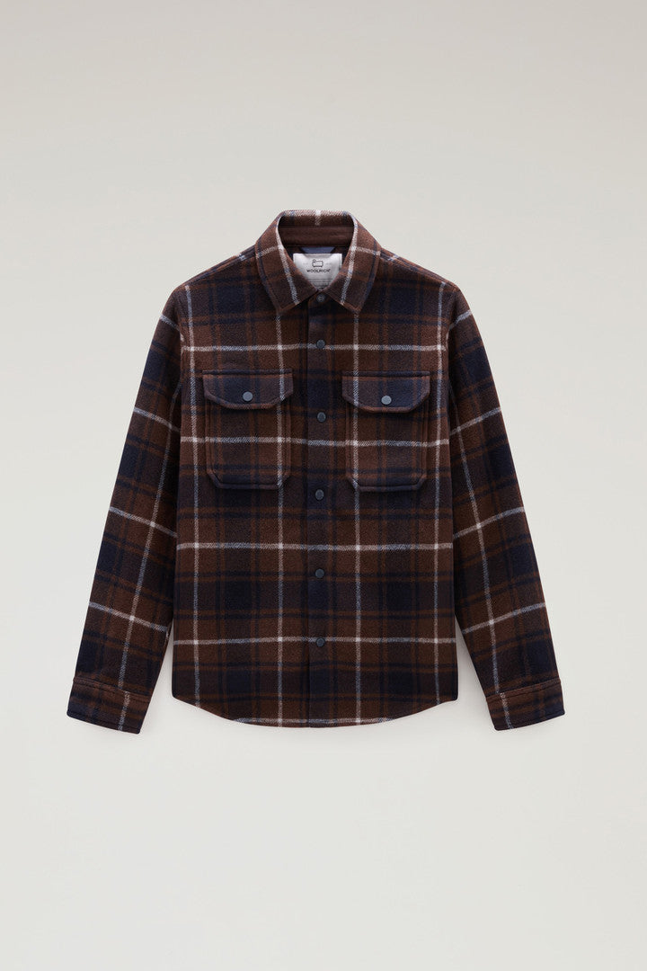 Alaskan Check Overshirt In Bonded Wool Blend Men