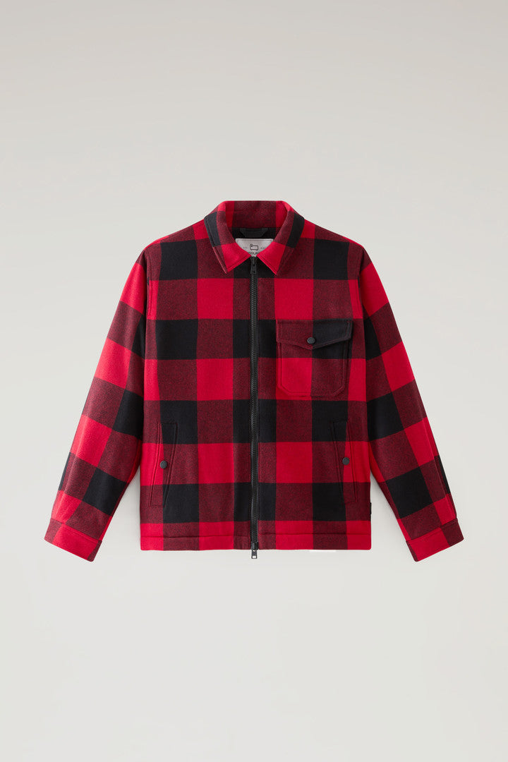 Overshirt In Recycled Italian Wool Blend With Sherpa Lining Men