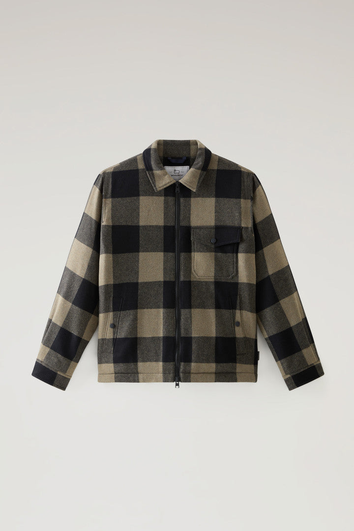Overshirt In Recycled Italian Wool Blend With Sherpa Lining Men