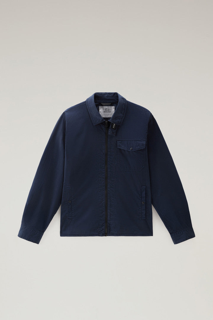 Garment Dyed Overshirt In Pure Cotton Men
