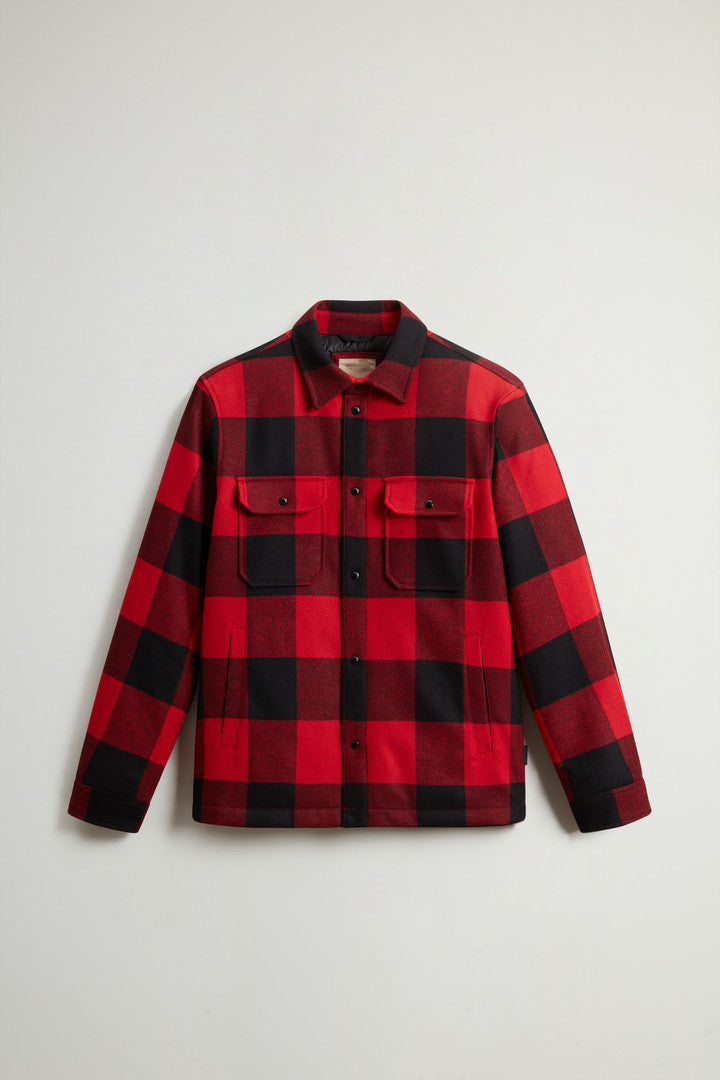 Alaskan Padded Overshirt In Checked Italian Wool Blend Men