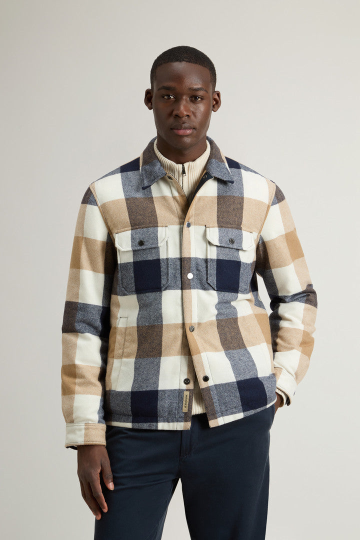 Alaskan Check Overshirt In Recycled Italian Wool Blend Men