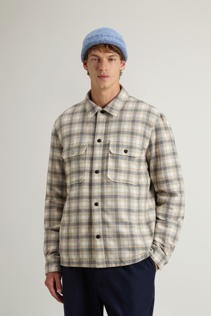Alaskan Check Overshirt In Recycled Italian Wool Blend Men