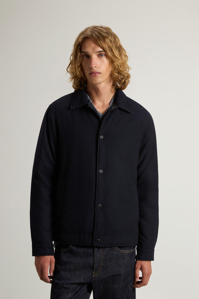 Keating Overshirt in Recycled Italian Wool Blend - Men - Blue
