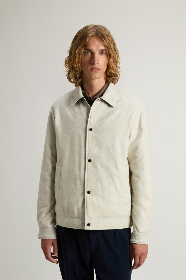 Keating Overshirt in Recycled Italian Wool Blend - Men - Beige