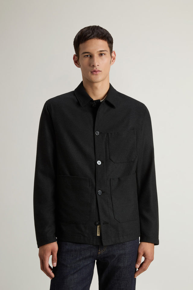 Wool-Blend Flannel Overshirt - Men - Gray