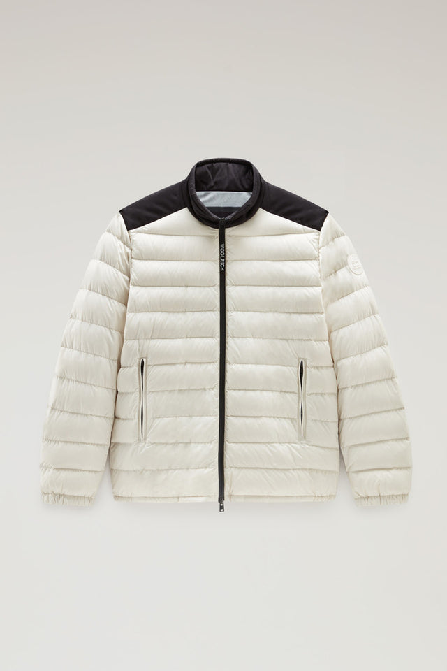Bering Tech Lightweight Hybrid Down Jacket in Microfibre - Men - White