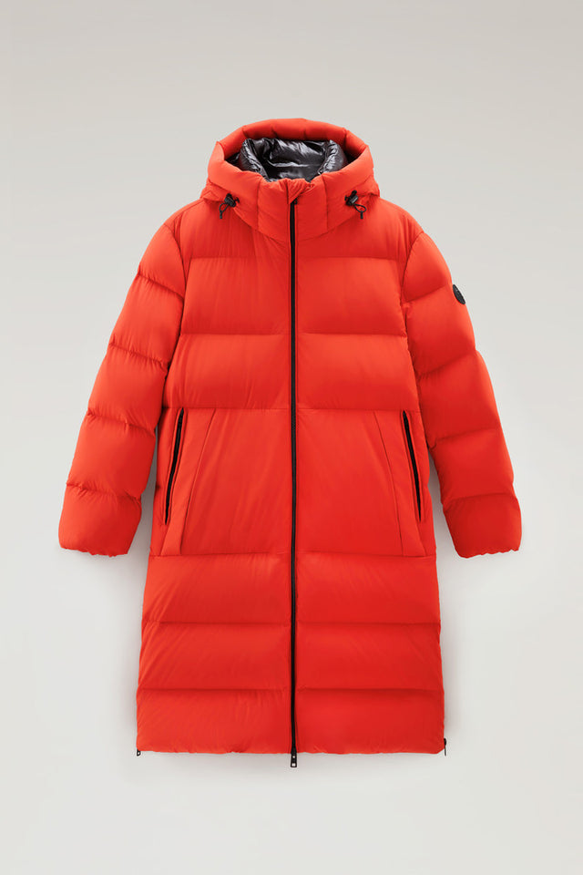 Sierra Supreme Long Parka in Stretch Nylon - Men - Orange