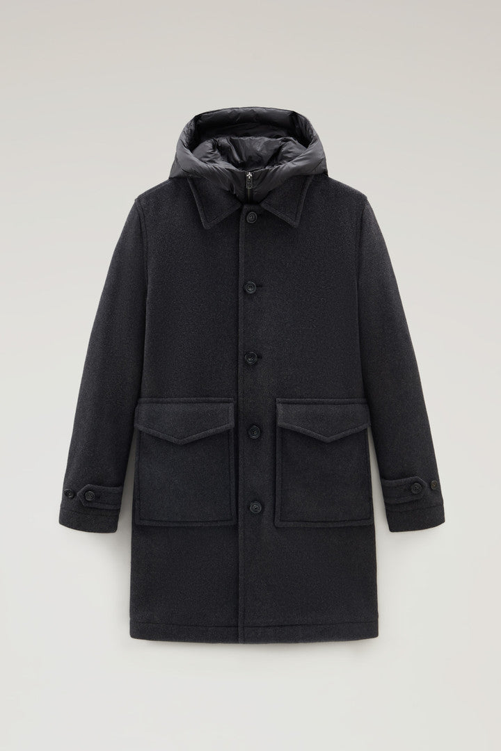 Coat In Recycled Italian Wool Blend Men