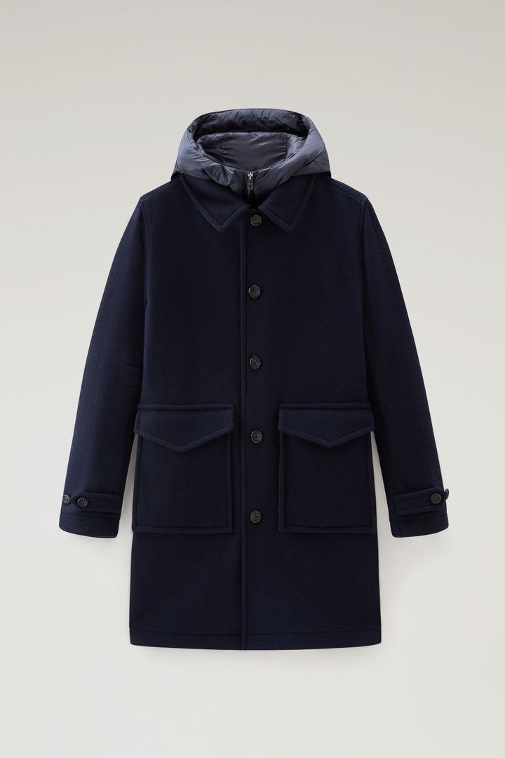 Coat In Recycled Italian Wool Blend Men