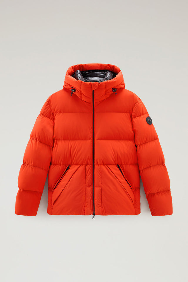 Sierra Supreme Down Jacket in Stretch Nylon - Men - Orange