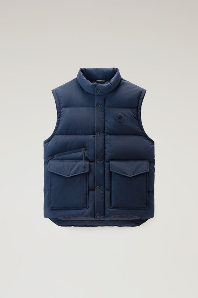 Aleutian Padded Vest in Taslan Nylon - Men - Blue