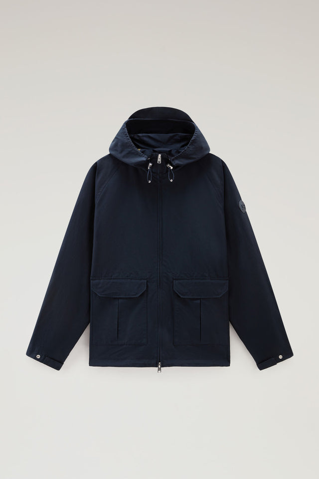 Cruiser Jacket in Ramar Cloth with Hood - Men - Blue