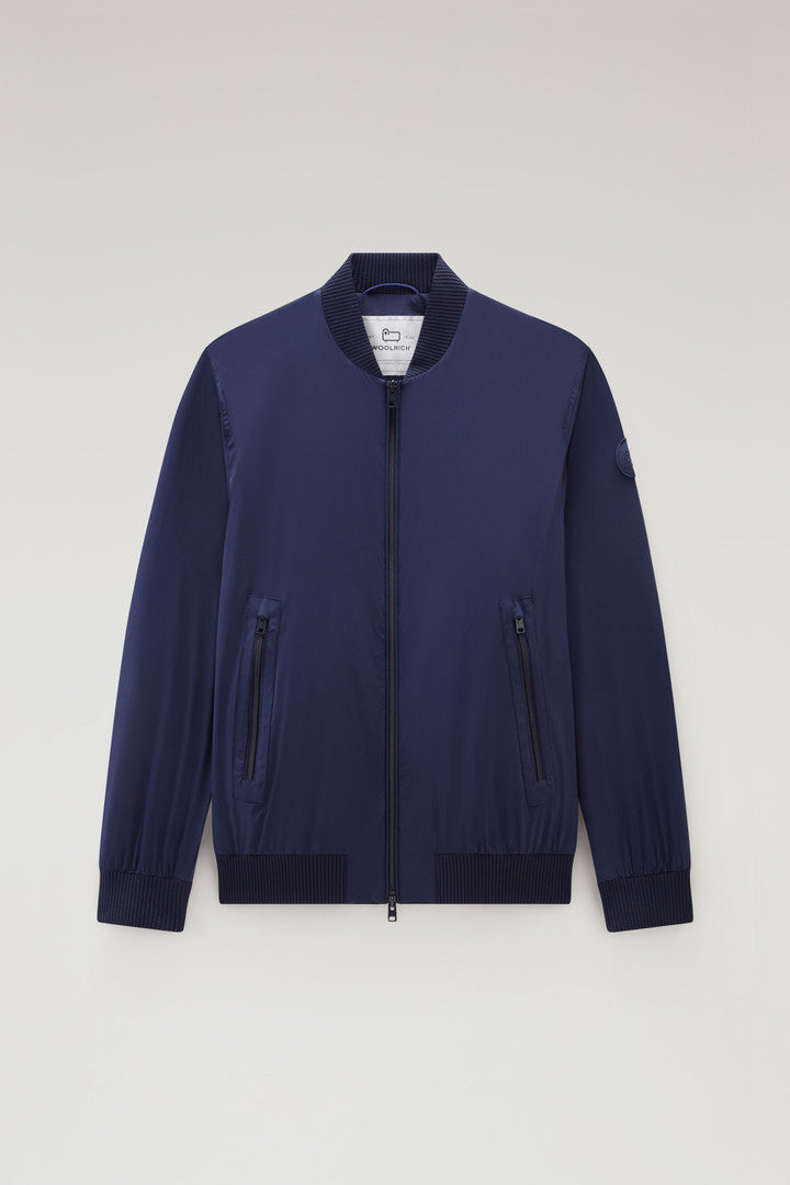 Stretch Matt Finish Nylon Bomber Jacket Men
