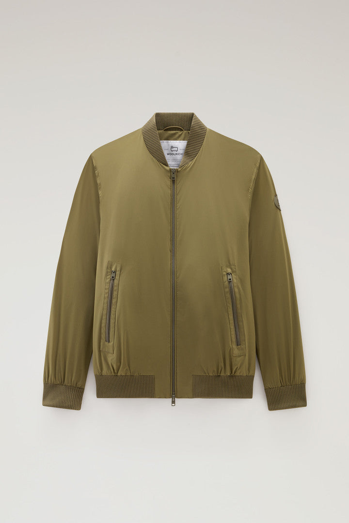 Stretch Matt Finish Nylon Bomber Jacket Men
